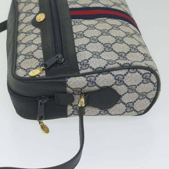 GUCCI GG Supreme Sherry Line Shoulder Bag Red Navy 32 001 4071 Auth ep2607 - Picture 4 of 16